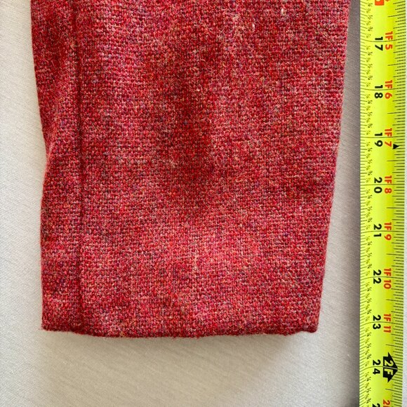 Vintage Cranberry Wool Tweed Weave Coat with Bakelite-Look Buttons Medium - Picture 14 of 16